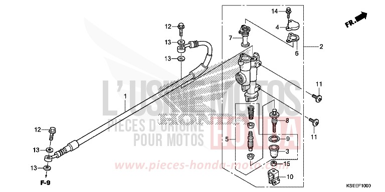 REAR BRAKE MASTER CYLINDER for CRF150R "Big wheels" EXTREME RED (R292) from 2013